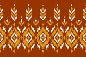ethnisch Ikat nahtlos Muster traditionell. Orange Teppich Stammes- Muster Kunst. amerikanisch, Mexikaner Stil. vektor