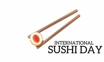 Vektor Grafik von International Sushi Tag zum International Sushi Tag Feier. eben Design. Flyer Design. Juni 18.