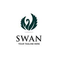 modern Blatt Schwan natürlich Logo - - Vektor Illustration, Emblem modern Blatt Schwan natürlich Design auf ein Weiß Hintergrund. geeignet zum Ihre Design brauchen, Logo, Illustration, Animation, usw.