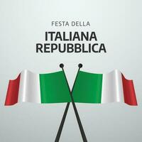 Republik Tag Italien Design Vorlage zum Feier. festa della repubblica falg Italien Design. Italien Flagge Design. Flagge Illustration. vektor