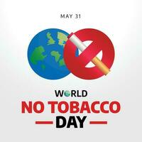 Welt kein Tabak Tag Design Vorlage zum Feier. Nein Tabak Tag Design Vorlage. Tabak Hintergrund Design. Nein Rauchen Vektor Design.