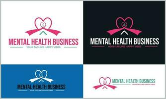 mental Gesundheit Unternehmen Logo Design vektor