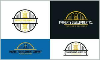 fast egendom utveckling företag logotyp design vektor