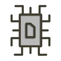 chip vektor tjock linje fylld färger ikon design