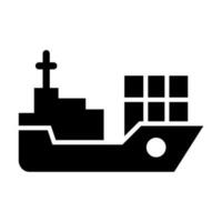 Logistik Schiff Vektor Glyphe Symbol Design