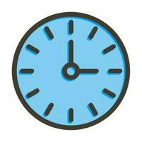 Uhr Vektor dick Linie gefüllt Farben Symbol Design
