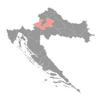 zagreb Bezirk Karte, Unterteilungen von Kroatien. Vektor Illustration.