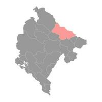 bijelo Polje Gemeinde Karte, administrative Unterteilung von Montenegro. Vektor Illustration.