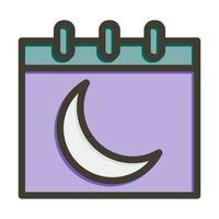 Mond Kalender Vektor dick Linie gefüllt Farben Symbol Design