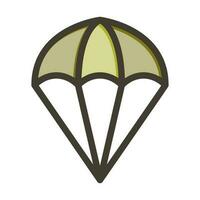 Fallschirmspringen Vektor dick Linie gefüllt Farben Symbol Design