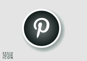 Pinterest logotyp. realistisk social media ikon logotyp. Pinterest platt ikon mall svart Färg redigerbar. Pinterest platt ikon symbol vektor