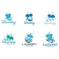 einfach kreativ Wäsche Logo, mit das Konzept von ein Kleider oder Kleider Waschen Maschine, Schaum. Wasser Tropfen, Logo zum Waschen, Kleider Desodorierungsmittel, Abzeichen, Unternehmen vektor