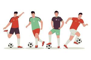 Fußball Fußball Spieler Vektor Illustration einstellen