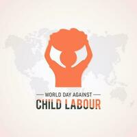 Welt Tag gegen Kind Arbeit ist beobachtete jeder Jahr im Juni 12. Vektor Vorlage zum Banner, Gruß Karte, Poster mit Hintergrund. Vektor Illustration.