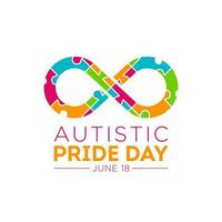 Vektor Illustration von autistisch Stolz Tag auf 18 .. Juni. autistisch Stolz Tag Design Element isoliert auf ein Weiß Hintergrund.