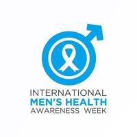 International Herren Gesundheit Bewusstsein Woche ist gefeiert jeder Jahr um das Welt im das Mitte von Juni. Herren Gesundheit Woche Vektor Vorlage zum Banner, Gruß Karte, Poster mit Hintergrund.