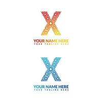 x Brief Logo oder x Text Logo und x Wort Logo Design. vektor