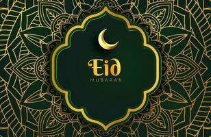Luxus Schwarzgold Hintergrund Banner mit islamischer Arabeske Mandala Ornament Eid Mubarak Design-Vorlage vektor