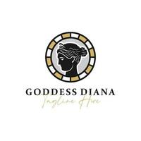 gudinna diana vektor illustration logotyp