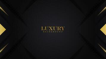 Luxus elegant modern Geometrie gestalten im schwarz Hintergrund mit glänzend Gold Linie Vektor Illustration