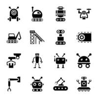 Roboter Technologie Symbole vektor