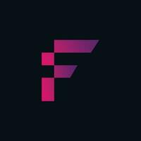modern Brief f Logo Vorlage mit Gradient modern Konzept vektor