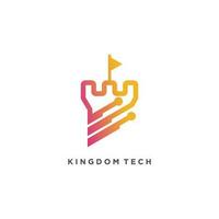 Königreich Logo Design Vektor mit Technologie Konzept