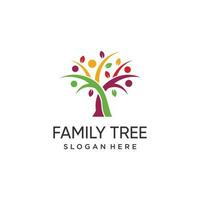 Familie Baum Logo Design Vektor mit einzigartig abstrakt Stil
