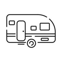 camping, resa och picknick Utrustning ikon. vektor höst eller sommar vandring, vildmark, äventyr ikon. husvagn.