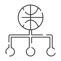 Basketball Linie Symbol. Vektor Zeichen Sport Symbol Liga isoliert.