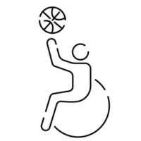 basketboll linje ikon. vektor tecken sport symbol liga isolerat.