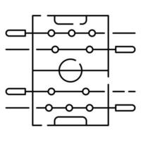 styrelse spel eller tabell spel linje ikon vektor och illustration. roligt och aktivitet. flipper eller tabell fotboll.