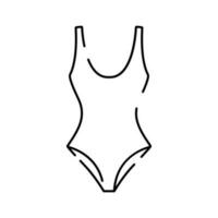 Badebekleidung Damen Kleidung Sammlung Abzeichen Vektor. Glanz Strand Anzug, Damen Bikini, Unterwäsche zum Baden, Damen Strandkleidung Konzept Linie Symbole. Kontur Illustration. Sommer. vektor