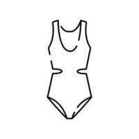 Badeanzug Symbol. Element von Kleider Symbol zum Handy, Mobiltelefon Konzept und Netz Anwendungen. dünn Linie Badeanzug Symbol können Sein benutzt zum Netz und Handy, Mobiltelefon. Bikini, Strandkleidung im Sommer. vektor