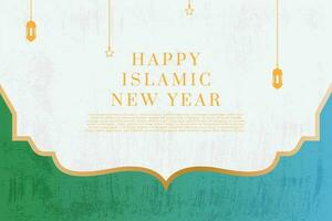 Lycklig islamic ny hijri år illustration. grafisk design för de dekoration av gåva certifikat, banderoller, och flygblad. vektor
