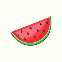 Wassermelone Scheibe isoliert auf Weiß Hintergrund. Vektor eben Illustration von Sommer- Frucht.