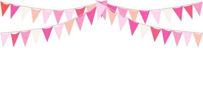 das nett und Süss Rosa Farbe von Girlande, Ammer Flaggen. Banner Hintergrund. Baby Mädchen, Valentinstag, Party, Hochzeit, Gruß, Party, heiraten Mich, Geburtstag, Valentinstag Tag Konzepte. vektor