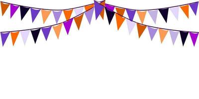 Ammer Dreiecke Flaggen Halloween Thema Banner Hintergrund. lila, orange, und schwarz Farbe Thema. zum das Party, Halloween Nacht, Trick oder behandeln Konzepte. vektor