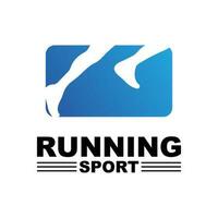 Laufen Mann Silhouette Logo, Marathon- Logo Vorlage, Laufen Verein oder Sport Verein mit Slogan Vorlage vektor