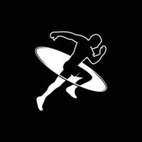 Laufen Mann Silhouette Logo, Marathon- Logo Vorlage, Laufen Verein oder Sport Verein mit Slogan Vorlage vektor