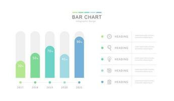 färgrik bar Diagram infographic mall med design element och ikoner vektor