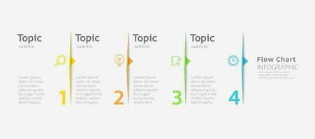 fließen Diagramm Infografik Vorlage mit Design Elemente und Symbole vektor