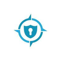 säkerhet logotyp teknologi företag, skydda säkerhet data vektor