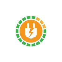 Grün Energie Logo Öko Technologie elektrisch Natur Leistung Vektor Symbol