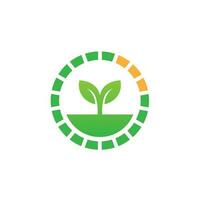 Grün Energie Logo Öko Technologie elektrisch Natur Leistung Vektor Symbol