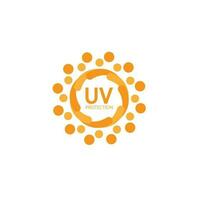 uv Schutz Logo Solar- Sahne Sonnenlicht Sonnencreme Vektor