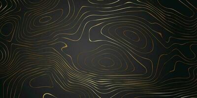 Luxus abstrakt Hintergrund mit zusammengerollt linear golden Muster. Vektor Illustration von Diffusion fließend Wellen. Licht scheinen, Prämie Design Konzept. elegant Gold gestreift Hintergrund