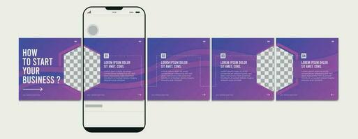 einstellen von Karussell Post Vorlage, editierbar Karussell Post, Sozial Medien Karussell Post zum Geschäft vektor
