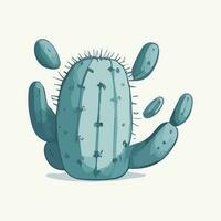Kaktus im ein Topf. schön Grün süß Kaktus Illustration Vektor isoliert Kunstwerk