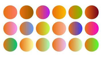 bunt Orange Farbe Schatten linear Gradient Palette Farbfelder Netz Kit Kreise Vorlage einstellen vektor
